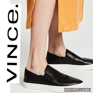 VINCE “Berlin” lizard embossed Slipon sneakers Size 8
